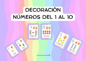 Tarjetas de Números del 1 al 10 para Decorar el Aula