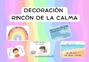 Láminas imprimibles para el Rincón de la Calma en el aula de educación infantil para la gestión emocional de los niños