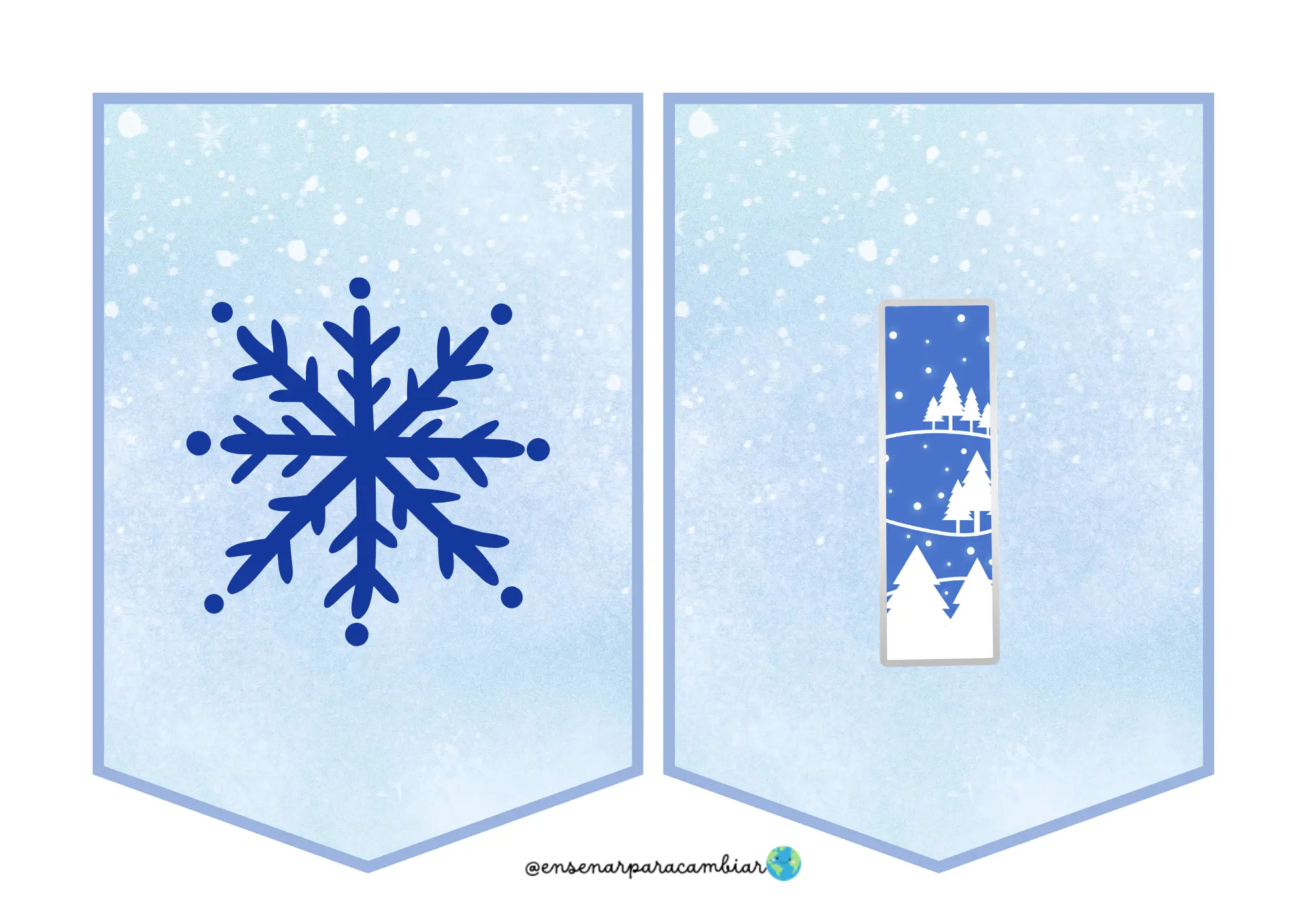 Material educativo de invierno para 3 años con banderines decorativos infantiles
