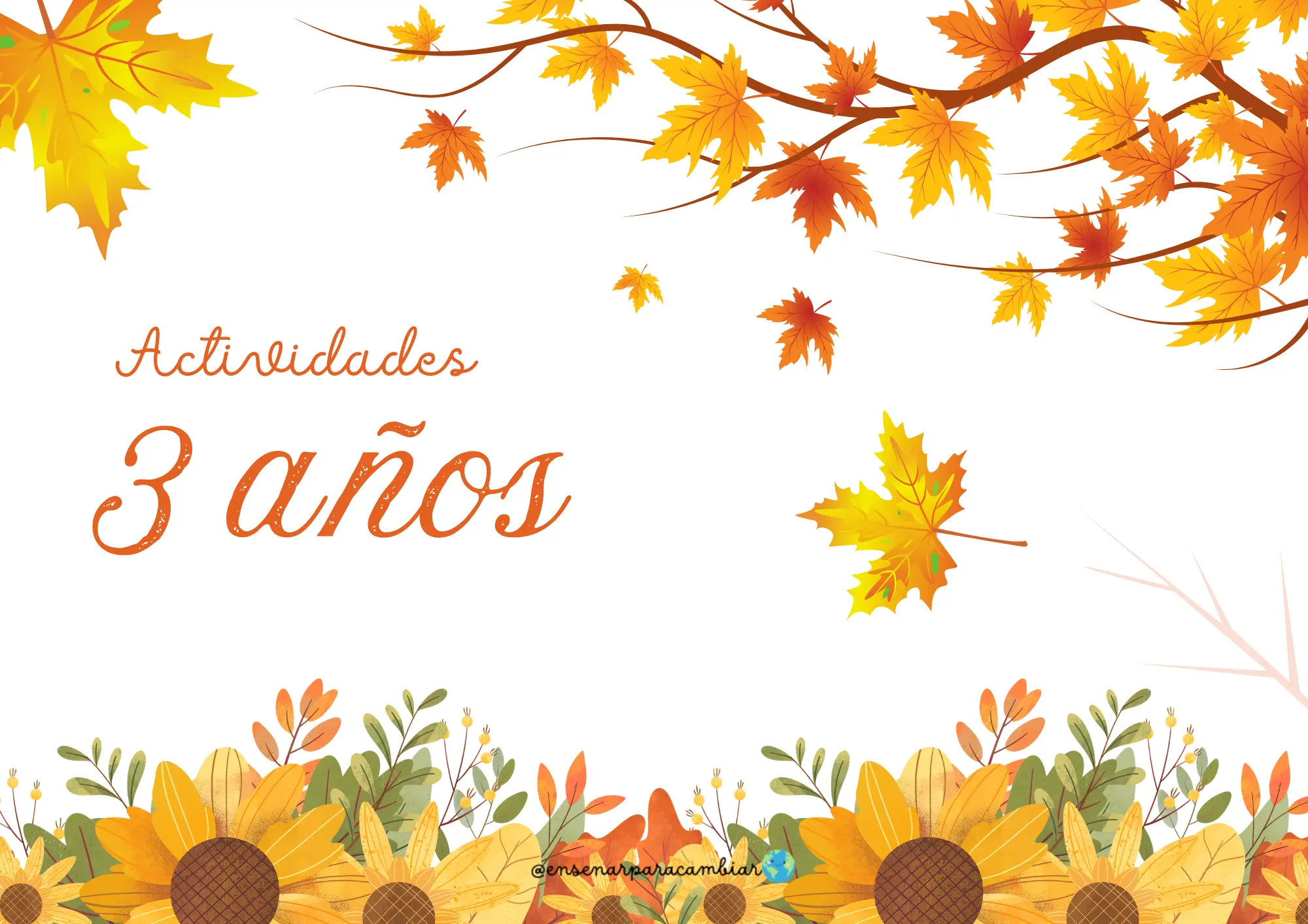 Material educativo de otoño para 3 años de Enseñar para Cambiar con actividades de grafomotricidad y mesa de luz