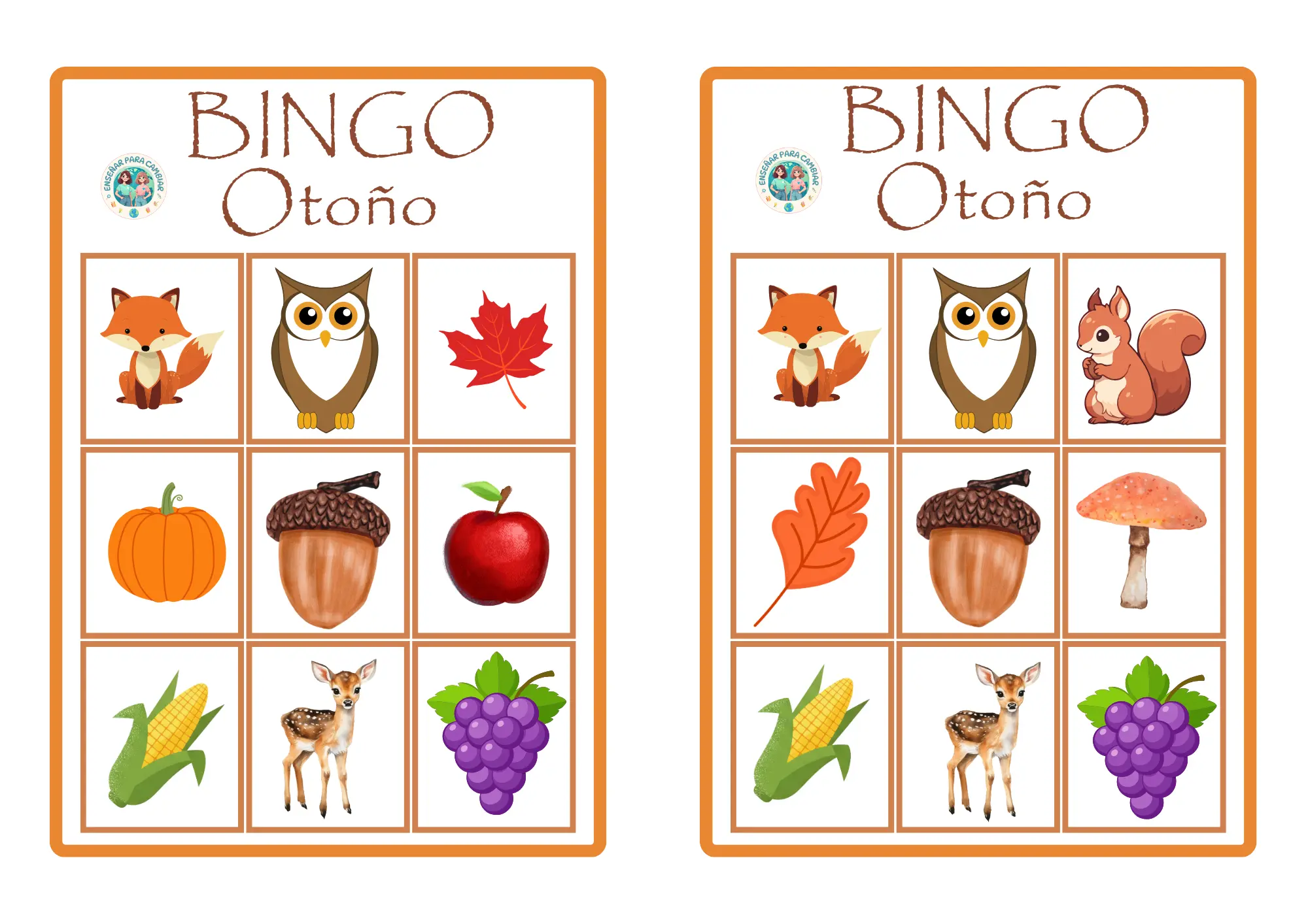 Pack imprimible de otoño para 4 años con actividades ABN