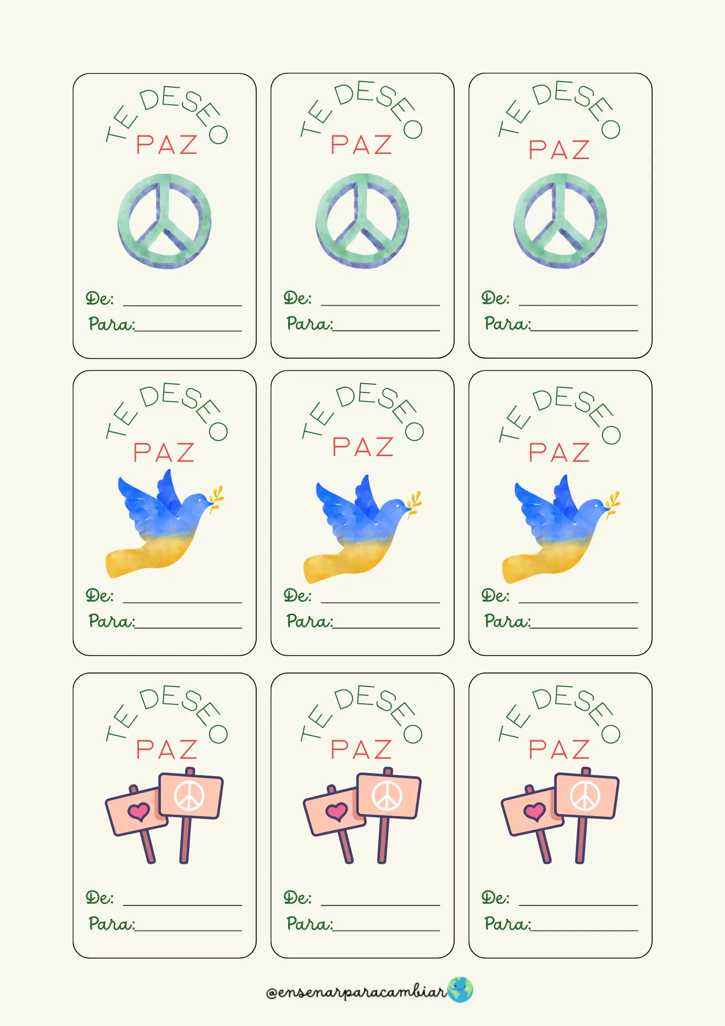 Material educativo para el Día de la Paz en Infantil