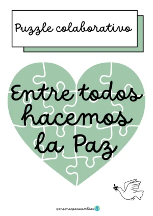 Material educativo para el Día de la Paz en Infantil con puzzle colaborativo y yoga para niños