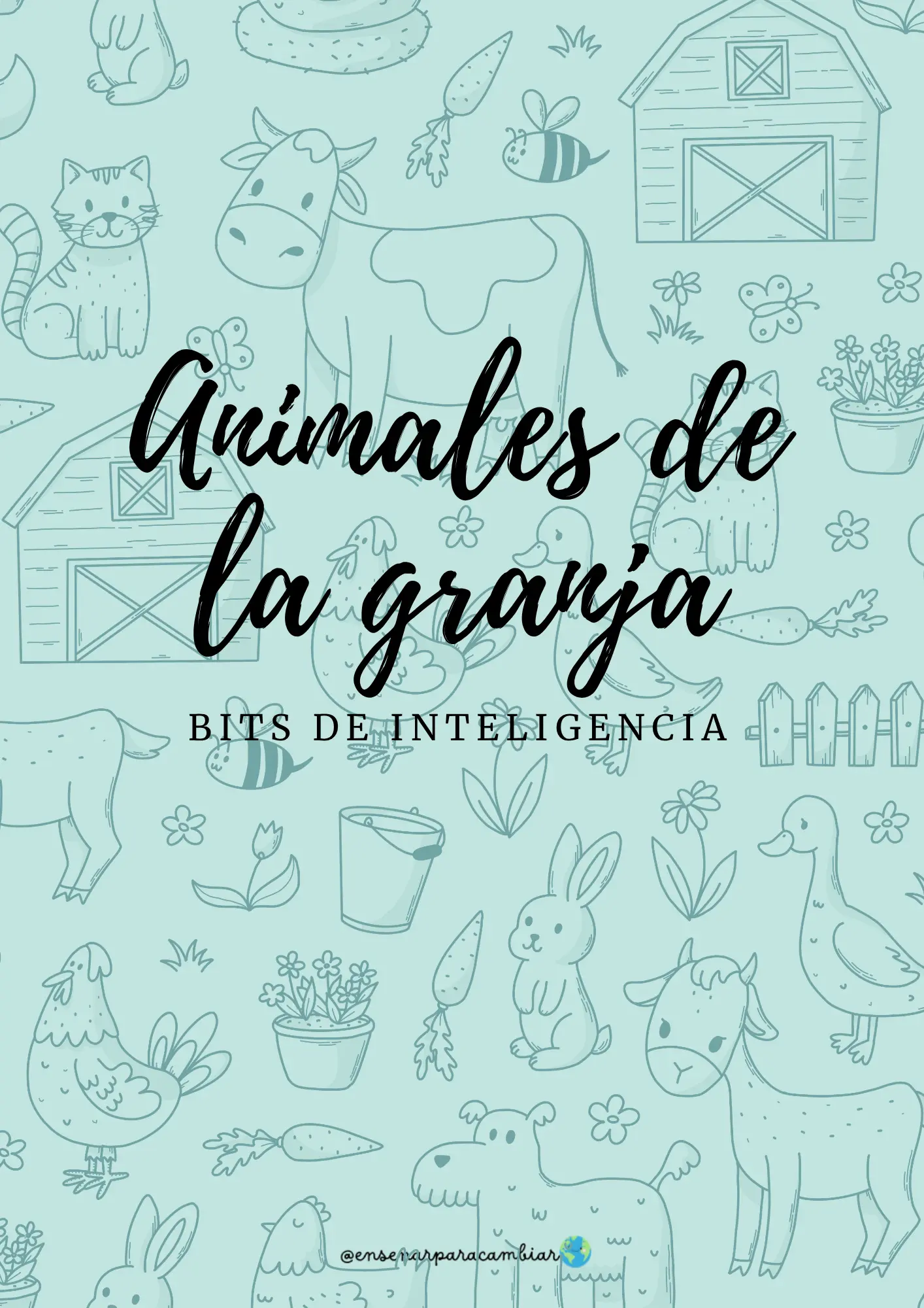 Tarjetas imprimibles de bits de inteligencia de animales de la granja de Enseñar para Cambiar con fotografías reales y con datos científicos
