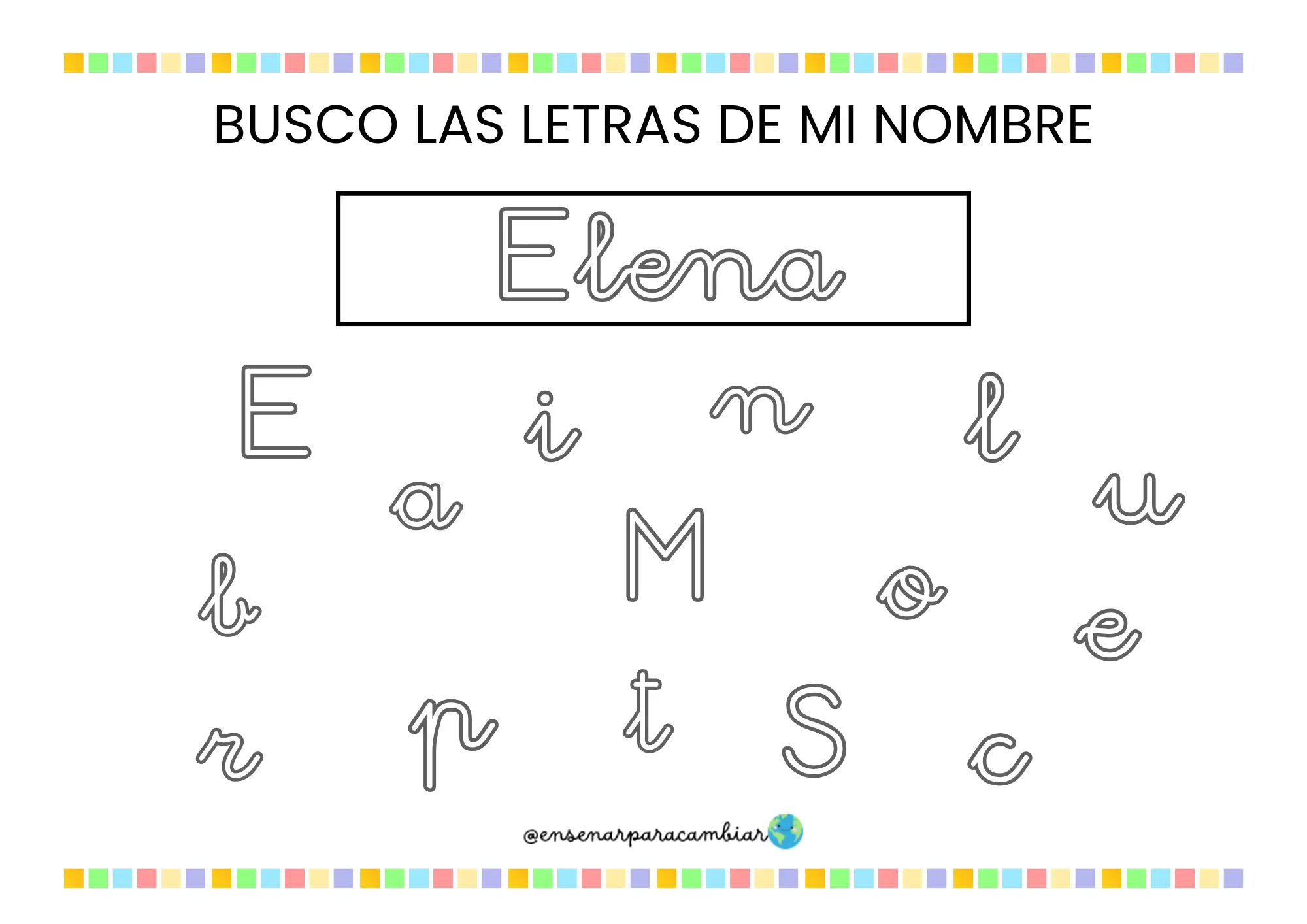 imprimible Libro del Nombre para 5 años con actividades de trazo en minúscula y diploma final