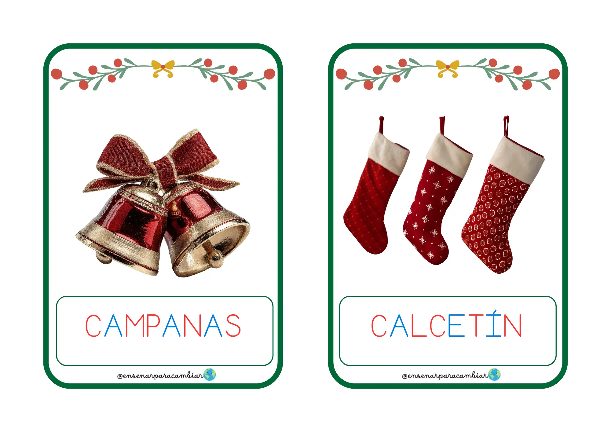 recurso educativo Navidad con imágenes reales para infantil
