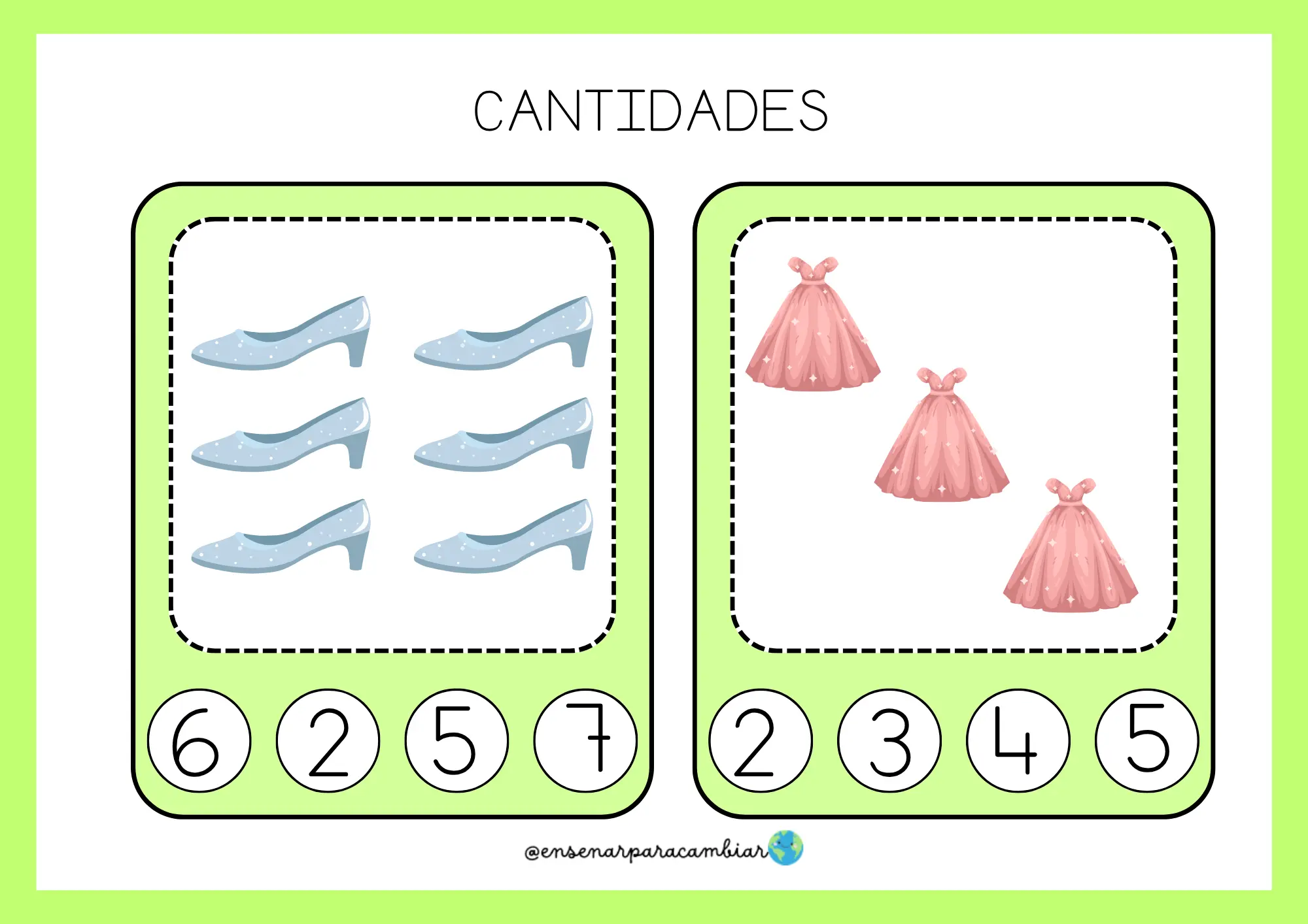 recurso imprimible Pack Princesas para Educación Infantil con actividades de números