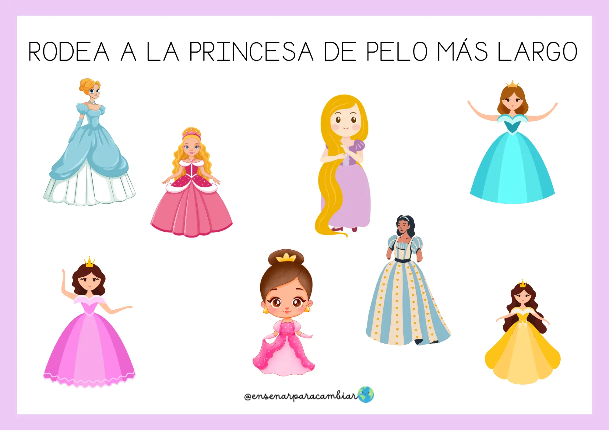 recurso imprimible Pack Princesas para Educación Infantil