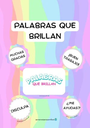 Tarjetas Visuales Palabras que Brillan