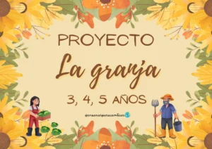 Dossier imprimible del Proyecto de La Granja para educación infantil de Enseñar para Cambiar con ilustraciones de animales rurales, el libro didáctico y actividades matemáticas