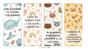 Marcapáginas Ilustrados con Frases Motivadoras